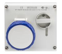 5051683 Scame Right Angle Switchable IP66, IP67 Industrial Interlock Socket 2P+E, Earthing Position 6h, 16A, 250 V