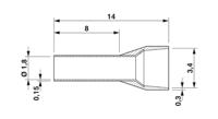 1200107 Phoenix Contact, AI Insulated Ferrule, 14mm Pin Length, 1.8mm Pin Diameter, Black