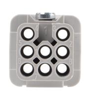 11253500 EPIC Heavy Duty Power Connector Insert, 10A, Female, H-D Series, 8 Contacts