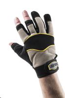 mt307 Polyco Healthline Black Leather, Nylon, Spandex Work Gloves, Size 7, Uncoated Coating