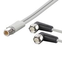 evf610 ifm electronic Male 1 way M12 to Female 2 way M12 Sensor Actuator Cable, 0.15 m