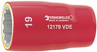 3370022 STAHLWILLE 1/2 in Drive 22mm Insulated Standard Socket, 12 point, VDE/1000V, 60 mm Overall Length
