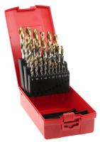 a095204 Dormer 25-Piece Twist Drill Bit Set for Multi-Material, 13mm Max, 1mm Min, HSS-TiN Bits