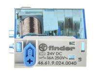 466190240040 Finder Plug In Relay, 24V dc Coil, 16A Switching Current, SPDT
