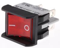 2641lp2a23621l220v Apem Illuminated DPST, On-Off Rocker Switch Panel Mount