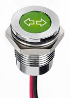 q14f5cxxg12e-0ah Apem Green Panel Mount Indicator, 12V dc, 14mm Mounting Hole Size, Lead Wires Termination, IP67