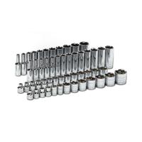 80550p GearWrench 56-Piece Imperial, Metric 3/8 in Deep Socket/Standard Socket Set with Ratchet, 6 point