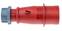744 MENNEKES, AM-TOP IP44 Red Cable Mount 7P Industrial Power Plug, Rated At 32A, 400 V