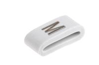 531-07873-hobs85-pvc-wh HellermannTyton HODS85 Slide On Cable Markers, Black on White, Pre-printed "M", 1.8 → 6.3mm Cable, 531-07873