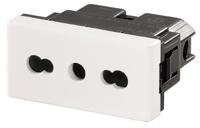 1450810000 Weidmuller White 1 Gang Plug Socket, 2+E Poles, 16A, Type L - Italian, Outdoor Use