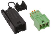 893-1012 WAGO Connector with Strain Relief Housing, 2-Pole, Male, 2-Way, 3A