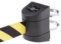 897c-33-d4-wcte Tensator Black Plastic Retractable Barrier, 4.6m, Yellow/Black Tape