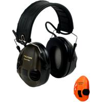 7100004420 3M SportTac Wired Listen Only Ear Defender with Headband, 26dB, Orange