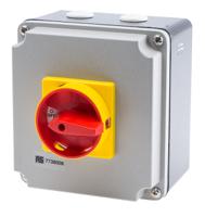 773-8008 RS PRO 4P Pole Panel Mount Isolator Switch - 63A Maximum Current, 30kW Power Rating, IP65