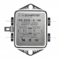 fn2030-6-06 Schaffner, FN2030 6A 250 V ac/dc 400Hz, Chassis Mount EMI Filter, Fast-On, Single Phase