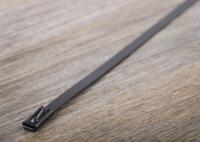 547-4333 RS PRO Cable Tie, Roller Ball, 360mm x 4.6 mm, Black Polyester Coated Stainless Steel, Pk-100
