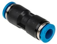qs-6 Festo QS Series Straight Tube-to-Tube Adaptor, Push In 6 mm to Push In 6 mm, Tube-to-Tube Connection Style, 153032