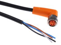 evc153 ifm electronic Right Angle Female 4 way M8 to Unterminated Sensor Actuator Cable, 2m