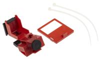 taglock-480600v-clamp-on-brkr-lo-ea Brady Red 1-Lock Polypropylene Fibreglass Reinforced Nylon Circuit Breaker Switch Lockouts, 7.14mm Shackle