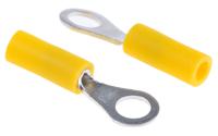 v05-3 JST Insulated Ring Terminal, 3mm Stud Size, 0.2mm² to 0.5mm² Wire Size, Yellow