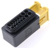 1-1564337-1 TE Connectivity, HDSCS Automotive Connector Socket Black Cable Mount 16 Way, Crimp Termination