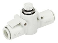 as2002f-07 SMC AS Series Tube Speed Controller, 1/4in Tube Inlet Port x 1/4in Tube Outlet Port