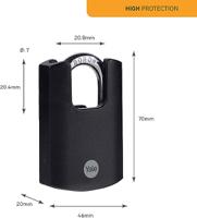 y121b401251 Yale Padlock Weatherproof Steel Padlock, 5mm Shackle