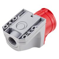 5121657-7 Scame, Optima IP44 Red Wall Mount 6P + E Right Angle Industrial Power Socket, Rated At 16A, 415 V