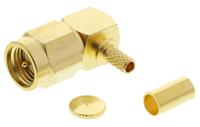 j01150a0061 Telegartner, Plug Cable Mount SMA Connector, 50Ω, Crimp Termination, Right Angle Body