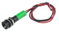 723-9652 RS PRO Green Panel Mount Indicator, 220V ac, 8mm Mounting Hole Size, Lead Wires Termination, IP67