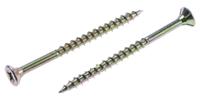 ult105 ULTI-MATE Pozisquare Countersunk Steel Wood Screw, Yellow Passivated, Zinc Plated, 5mm Thread, 70mm Length
