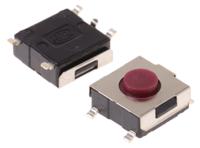 skhmqme010 Alps Alpine Red Stem Tactile Switch, SPST 50 mA @ 12 V dc 3.1mm Surface Mount