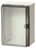 cab-pc-203018-t3b Fibox CAB Series Polycarbonate Wall Box, IP65, Viewing Window, 300 mm x 200 mm x 180mm
