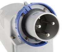 2456393t Scame IP67 Blue Wall Mount 2P + E Industrial Power Plug, Rated At 63A, 230 V