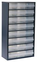 137409 Raaco 24 Drawer Storage Unit, Steel, 552mm x 306mm x 150mm, Blue