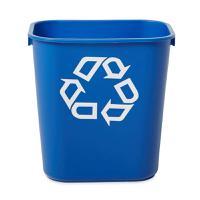 fg295573blue Rubbermaid Commercial Products Rubbermaid Commercial Deskside Recycling Container 12L Blue Polypropylene Waste Bin