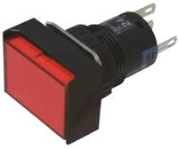 al6h-m24p-r Idec Illuminated Push Button Switch, Momentary, Panel Mount, 16mm Cutout, DPDT, Red LED, 250V, IP65