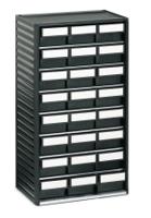 554-4esd Treston 24 Drawer Storage Unit, PP, 550mm x 310mm x 180mm, Black