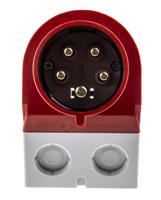 354 MENNEKES IP44 Red Wall Mount 3P + N + E 25 ° Industrial Power Plug, Rated At 32A, 400 V