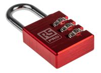 781-6041 RS PRO Combination Aluminium Combination Padlock, 5mm Shackle, 30mm Body