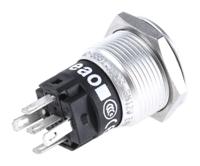 82-55511133 EAO 82 Series Illuminated Push Button Switch, Momentary, Panel Mount, 19mm Cutout, SPDT, Green LED, 240V, IP65, IP67