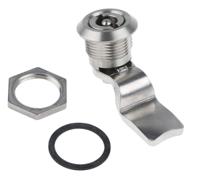 341-0220 Steinbach & Vollman Stainless Steel Tumbler Lock, 32mm Panel-to-Tongue, 20.2 x 20.2mm Cutout, Key Unlock