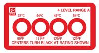 286-024 RS PRO Non-Reversible Temperature Sensitive Label, 37°C to 54°C, 4 Levels