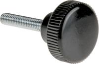 702-7526 RS PRO Black Knurled Clamping Knob, M4, Threaded Stud
