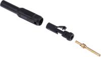 653314-21 Staubli Black/Red Male Banana Plug, 2mm Connector, Solder Termination, Gold Plating