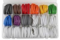 914-0592 RS PRO Slide On Cable Marker Kit, Black, Blue, Brown, Green, Grey, Orange, Red, Violet, White, Yellow, Pre-printed "-,