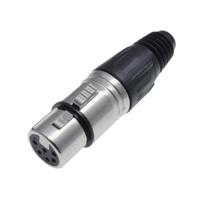 208-5181 RS PRO Cable Mount XLR Connector, Female, 75 V, 6 Way, Nickel Plating