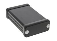 1455c801bk Hammond 1455 Series Black Aluminium Enclosure, IP54, Black Lid, 80 x 54 x 23mm