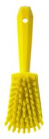 41926 Vikan Hard Bristle Yellow Scrubbing Brush, 36mm bristle length, Polyester bristle material