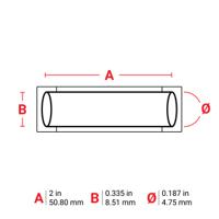b33-187-2-342yl Brady B-342 PermaSleeve Yellow Heatshrink Labels, 50.80mm Width, 8.51mm Height, 1 per Row, 750Per Roll Qty